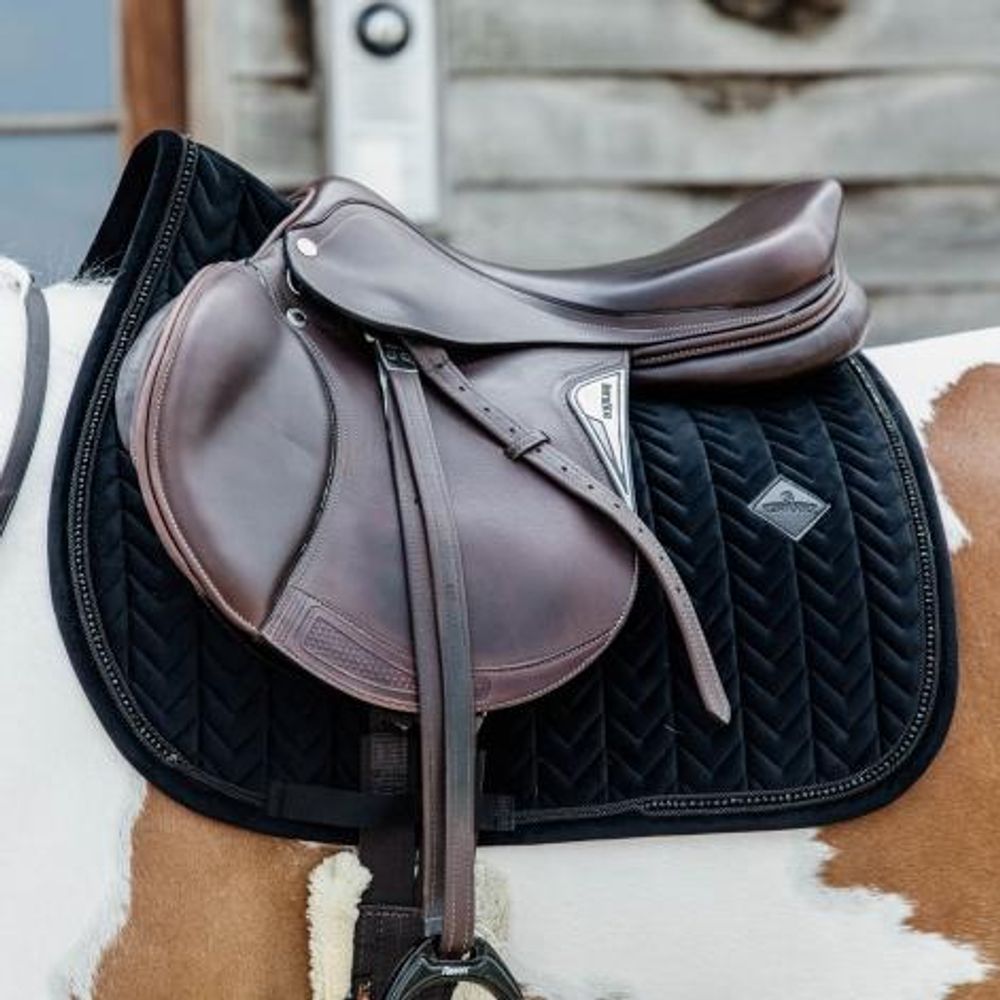 Kentucky Saddle Pad Velvet Pearls Black