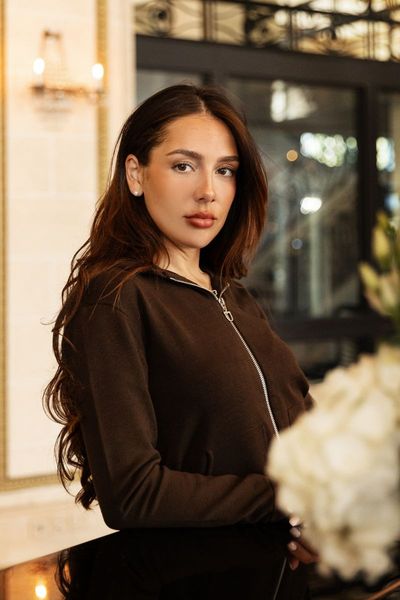 Hovedbilde Harcour Amelie Zip Knitted Sweatshirt Cacao (Dark ...